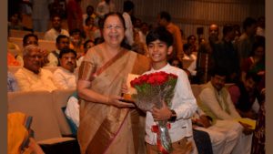 President Ram Nath Kovind along with V.President Venkaiah Naidu present at the screening of the film based on PM Modi