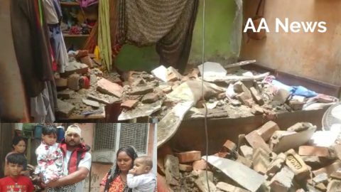 दिल्ली में मकान की छत गिरी 3 बच्चे दो बड़े घायल