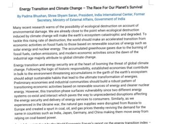 Energy Transition and Climate Change – The Race For Our Planet’s Survival