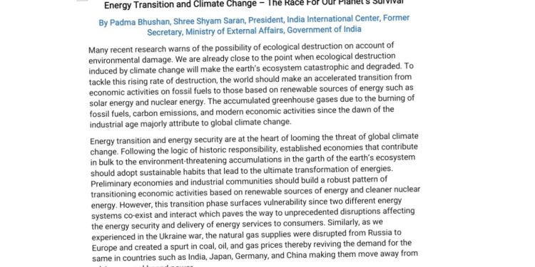 Energy Transition and Climate Change – The Race For Our Planet’s Survival